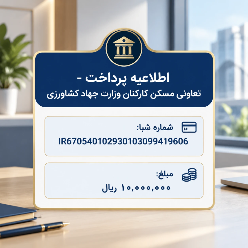فراخوان واریز مبلغ مصوب تعاونی مسکن